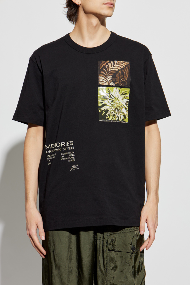 トップス 00s DRIES VAN NOTEN ARCHIVE T-SHIRTS White Logo Graphic T-shirt by Dries Van Noten on Sale